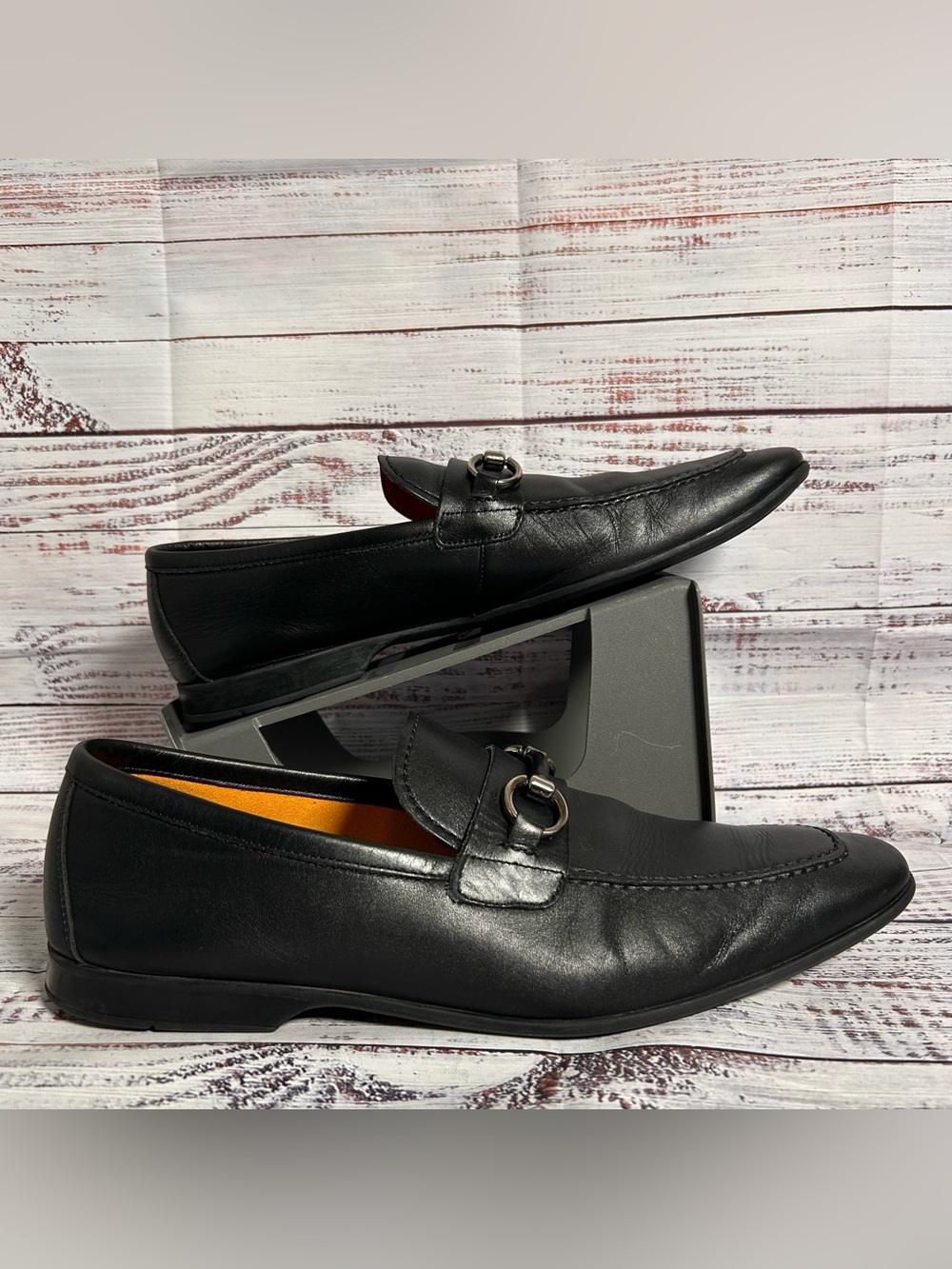 Magnanni Naza Bit Loafer Black Leather Slip On Shoes Men’s Size 10.5